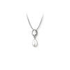 NEWBRIDGE SILVER PEARL DROP PENDANT WITH CLEAR STONE VGK086