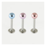 METALLIC LOOK 316L SURGICAL STEEL LABRET