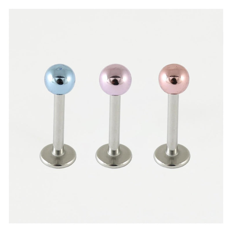 METALLIC LOOK 316L SURGICAL STEEL LABRET