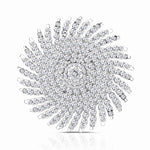 NEWBRIDGE SILVER SUNBURST BROOCH WITH CLEAR STONES B88425