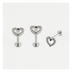 GEMSET HEART LABRET/EARBAR
