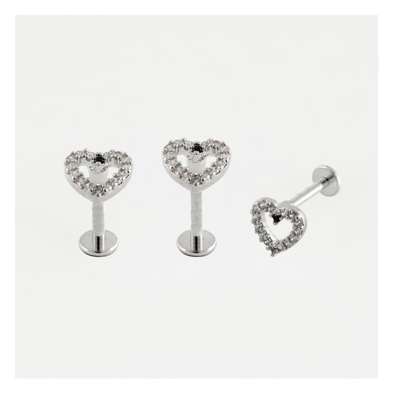 GEMSET HEART LABRET/EARBAR
