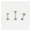 STEEL CLAWSET RAINBOW ZIRCON LABRET/EARBAR