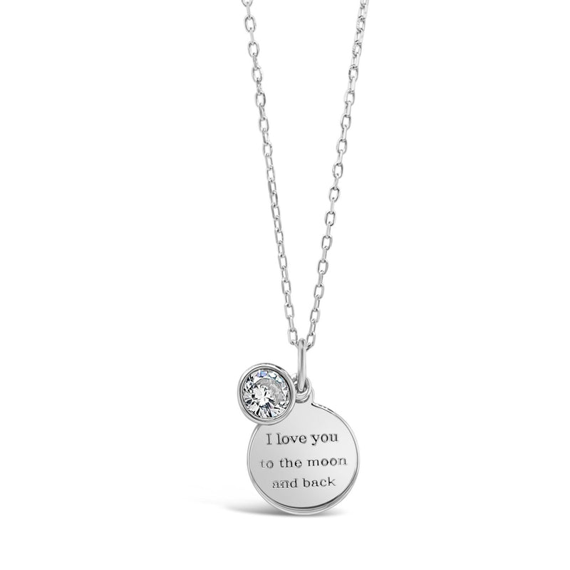 ABSOLUTE KIDS ENGRAVED SILVER CRYSTAL CHARM PENDANT COMMUNION CONFIRMATION LOVE