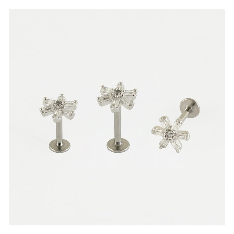 GEMSET FLOWER LABRET/EARBAR