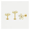 GOLD FLOWER LABRET/EARBAR