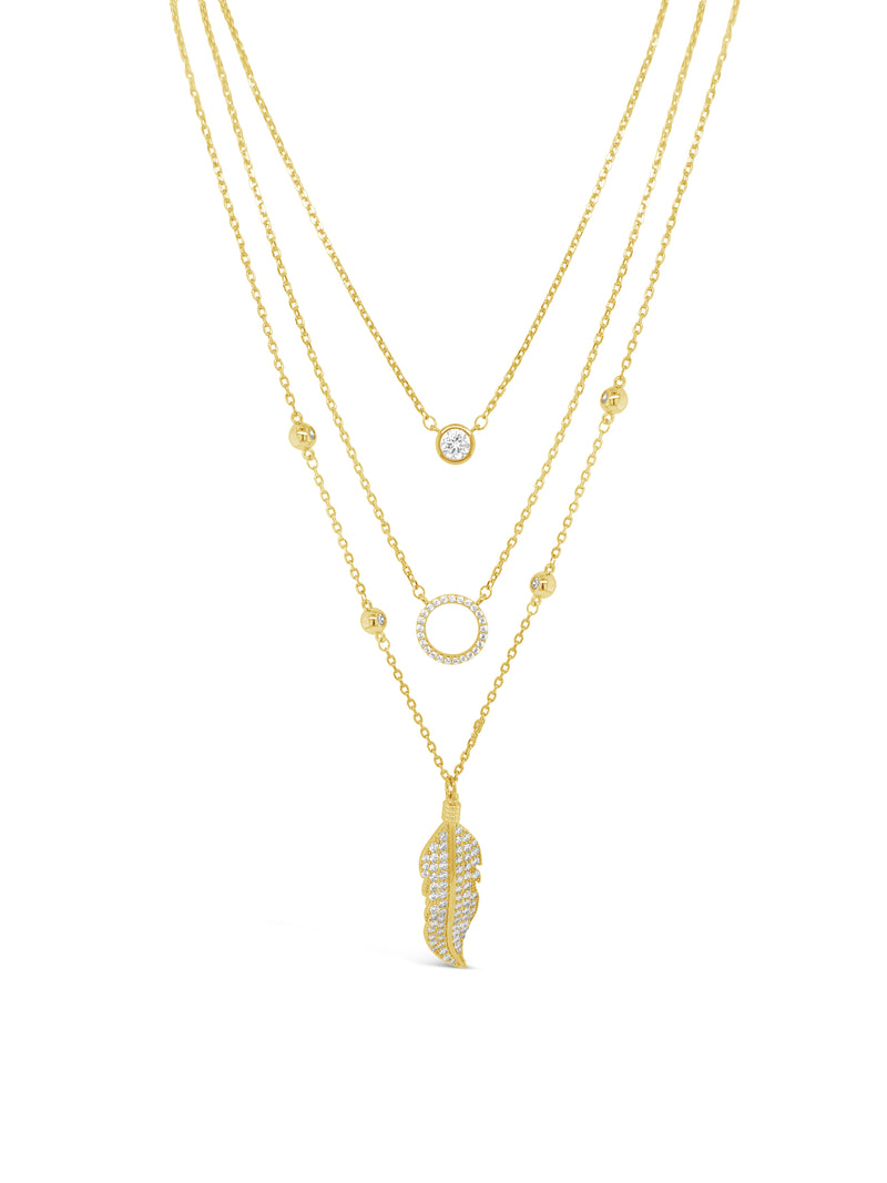 ABSOLUTE 3 ROW FEATHER NECKLACE N2137