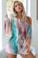 TIE DYE PATTERN LOUNGEWEAR SET