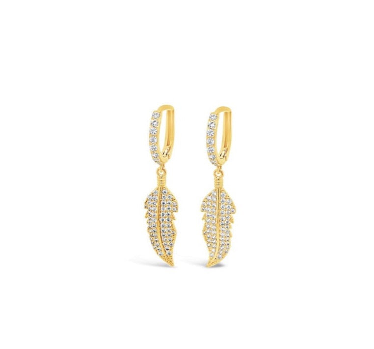 ABSOLUTE CRYSTAL FEATHER EARRINGS E2137