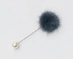 FLUFFY PEARL PIN BROOCH