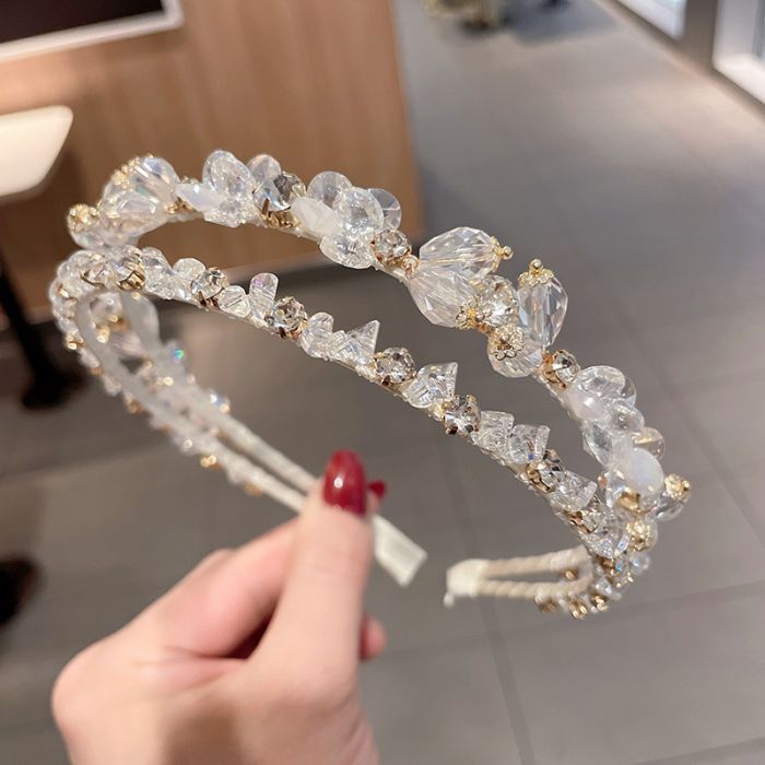 SKINNY CRYSTAL JEWELLED DOUBLE HAIRBAND