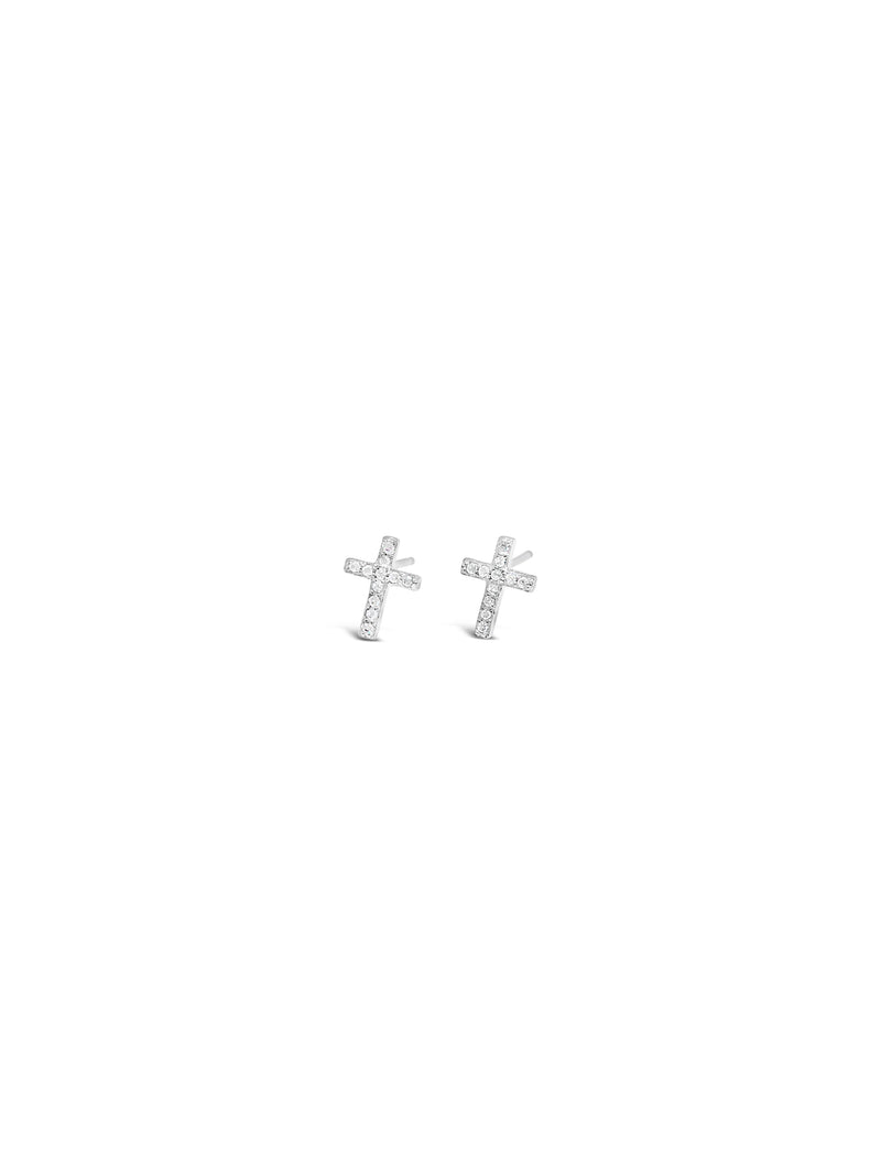 ABSOLUTE KIDS CRYSTAL CROSS STUD EARRING HCE410