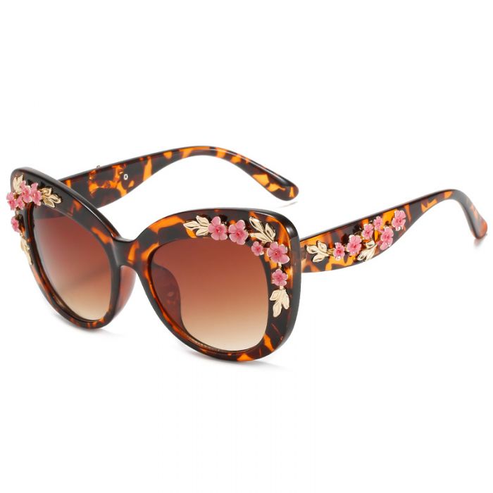 FLOWER EMBELLISHED SUNGLASSES