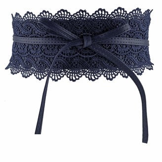 LACE OBI BELT NAVY