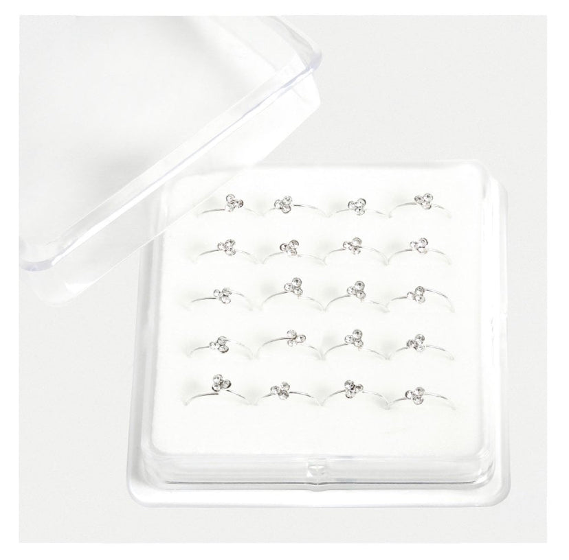 TRINITY CRYSTAL SILVER NOSE RING