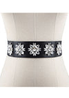 CRYSTAL MOTIFS ELASTICATED BELT