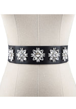 CRYSTAL MOTIFS ELASTICATED BELT