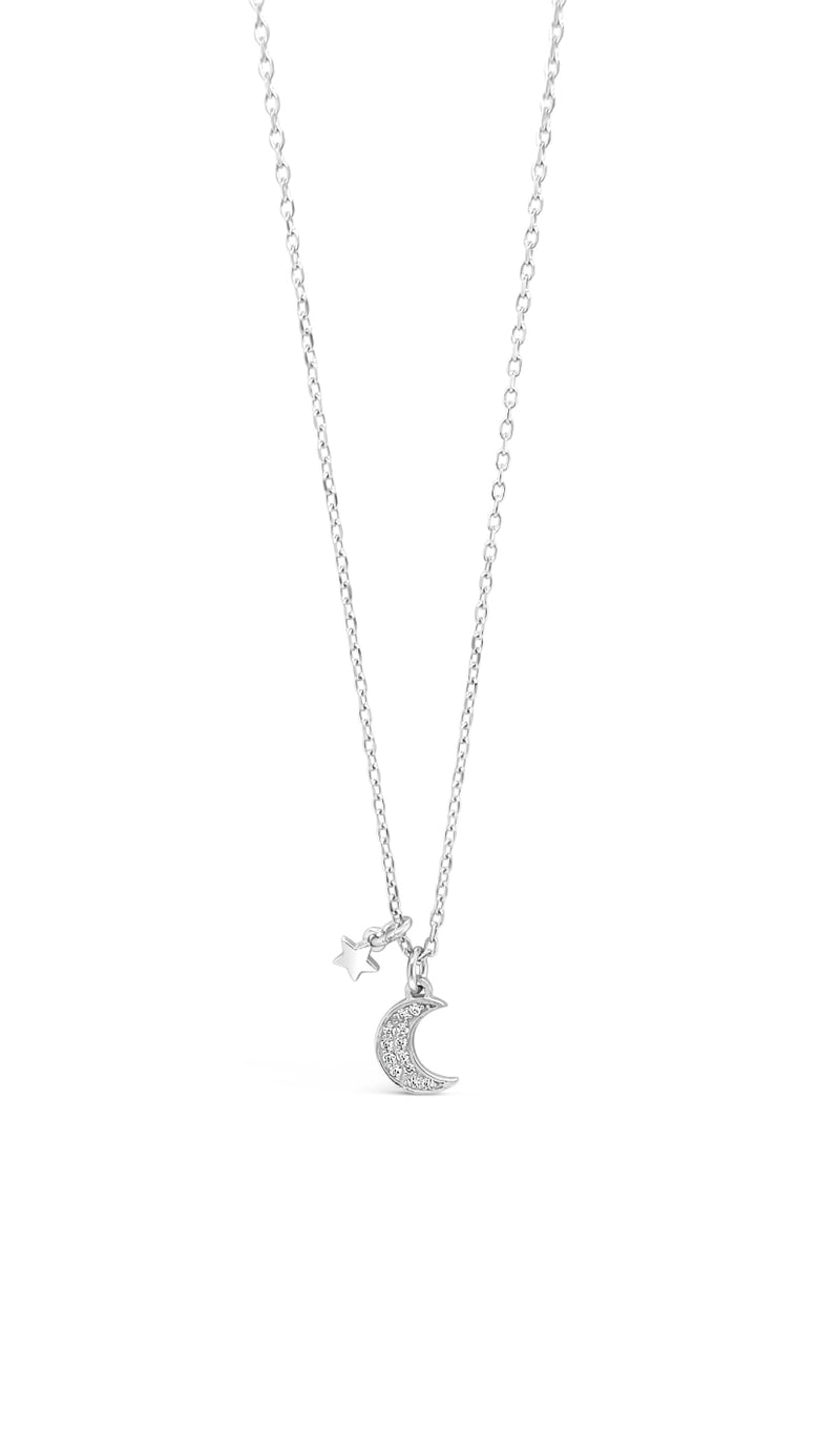 ABSOLUTE KIDS SILVER CRYSTAL MOON PENDANT HCP213