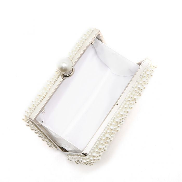 IVORY PEARL RECTANGLE CLUTCH BAG