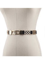ELASTICATED BELT WITH SQUARE PATTERN LINKS