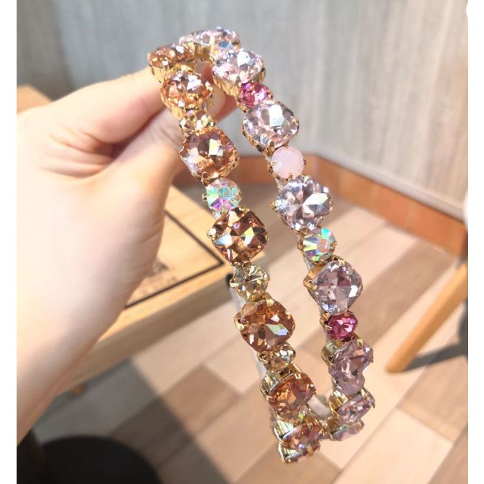 SKINNY CHAMPAGNE JEWELLED HAIRBAND
