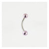 METALLIC PVC BALL 316L SURGICAL STEEL CURVED EYEBROW BAR