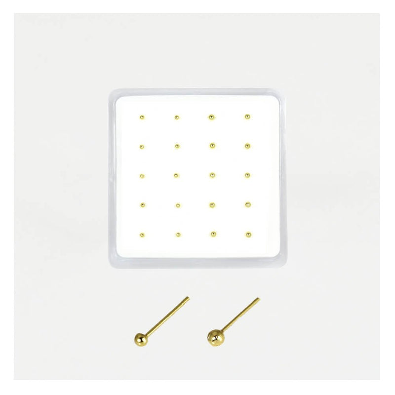 GOLD PLATED STERLING SILVER PLAIN STRAIGHT BACK NOSE STUD