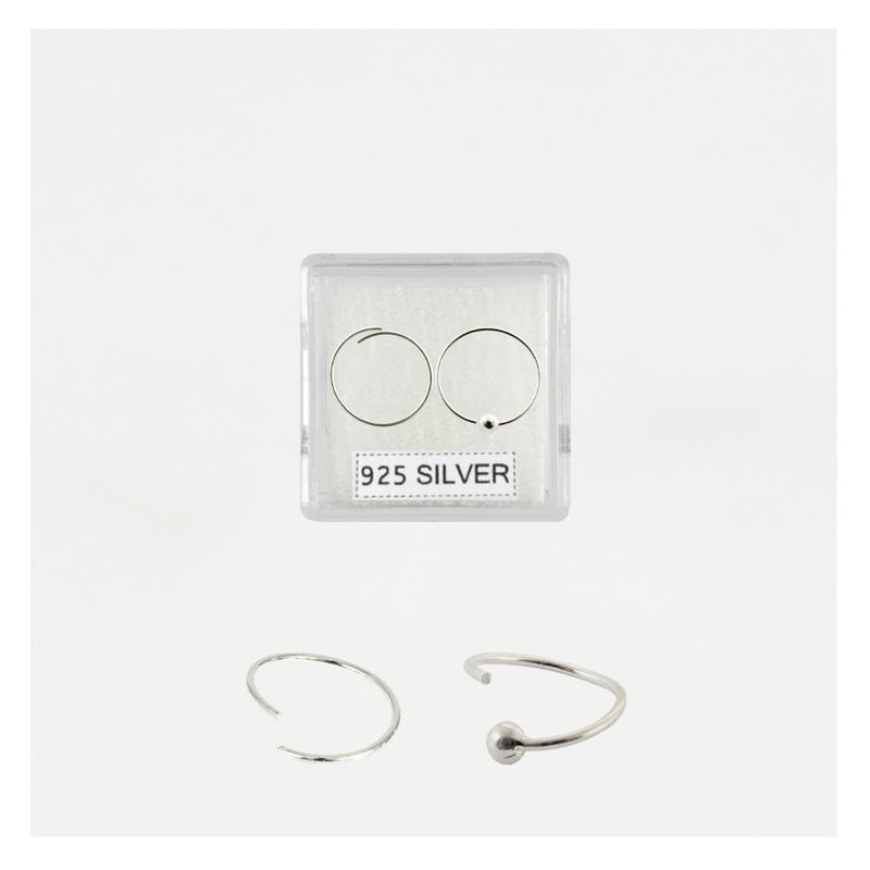 SET OF TWO NOSE RINGS STERLING SILVER NP279