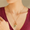 NEWBRIDGE AMY COLLECTION GOLD PLATED GREEN AVENTURINE CHARM PENDANT P4004C