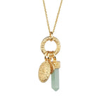 NEWBRIDGE AMY COLLECTION GOLD PLATED GREEN AVENTURINE CHARM PENDANT P4004C