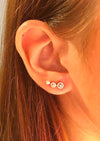 ABSOLUTE STERLING SILVER TRIPLE HALO EAR CLIMBER EARRING SE182SL