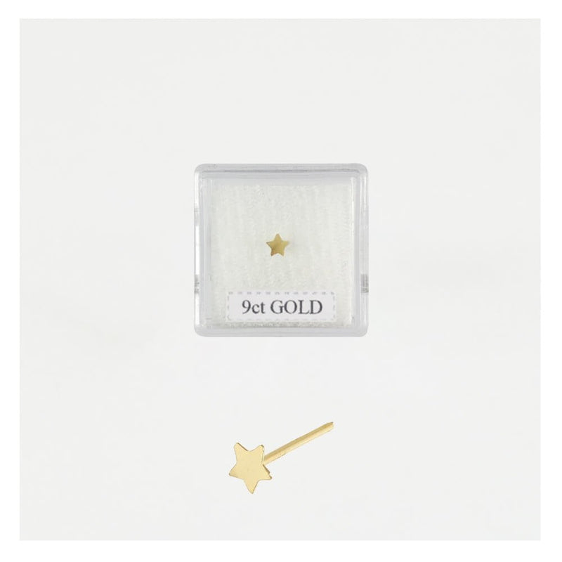 9CT GOLD STAR NOSE STUD BOXED