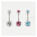 STEEL DOUBLE JEWELLED BELLY BAR