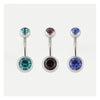 STEEL DOUBLE JEWELLED BELLY BAR