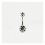 STEEL DOUBLE JEWELLED BELLY BAR