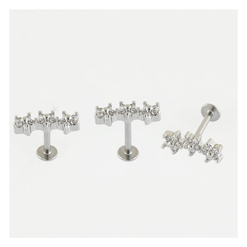 TREBLE GEMSET FLOWER LABRET/EARBAR